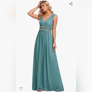 Mint green floor lenght formal dress